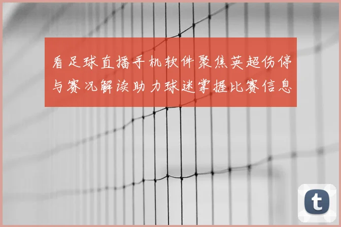 看足球直播手机软件聚焦英超伤停与赛况解读助力球迷掌握比赛信息